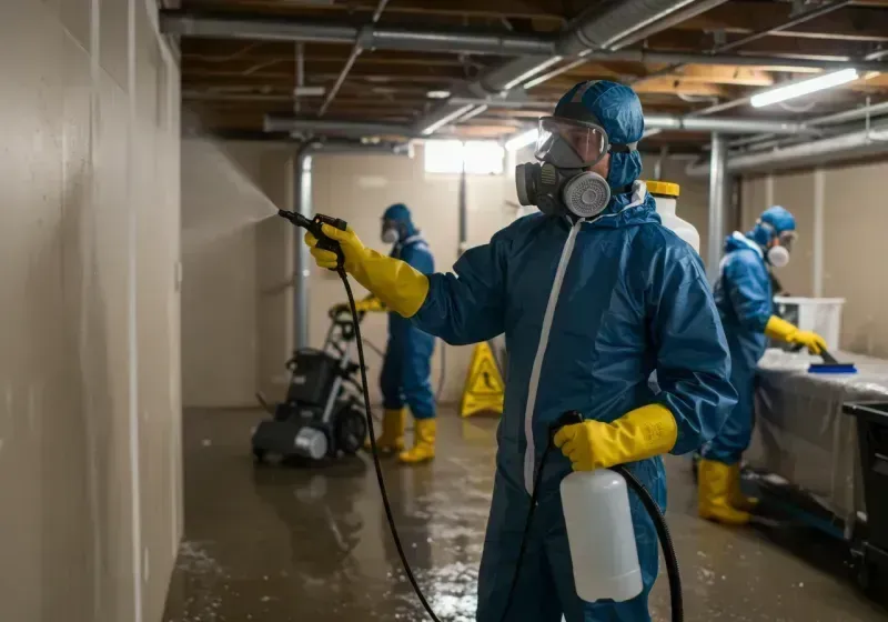 Basement Sanitization and Antimicrobial Treatment process in Dickeyville, WI